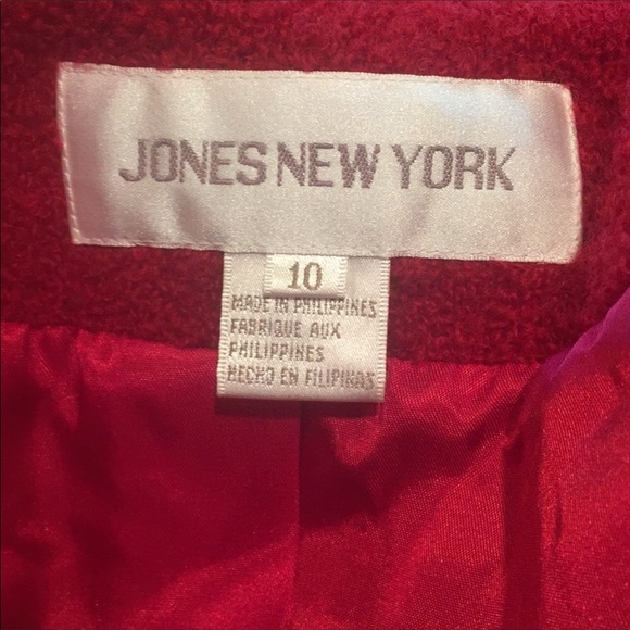 Jones New York Red Wool Blazer size 10 - Picture 8 of 9